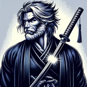 Middle-Eastern Samurai/Ronin with Glowing Eye - Dark Clothed Trickster