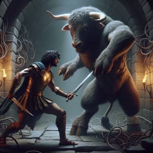 Theseus vs Minotaur: Ancient Greek Mythology Epic Battle