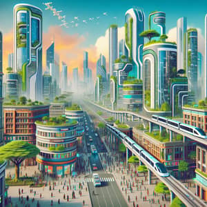 Sumbawanga 2050: Futuristic Cityscape Blending Tech and Nature