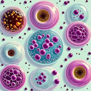 Microscopic Cell Division Stages in Various Cell Types