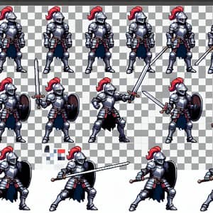 Knight Sprite Sheet with Various Poses