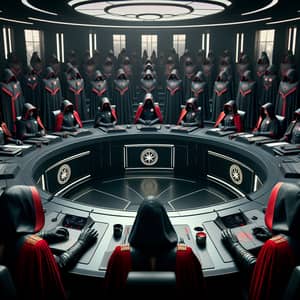 Futuristic Space Corporation Board Meeting | Sekt Executives in Black Robes