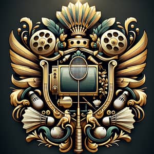 Elegant Coat of Arms: Film & Badminton Symbolism