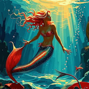 Mermaid Swimming to the Bottom: A Mystical Journey