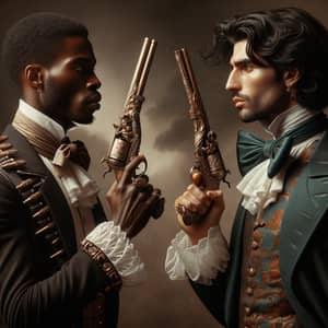 19th-Century Duel between Black and Middle-Eastern Men