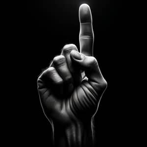 High Contrast Black and White Photography of Hand Gesture