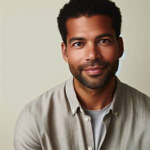 Friendly Black Man Portrait in Casual Attire