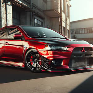 Red Lancer Evolution VIII: Iconic Sport Compact Car