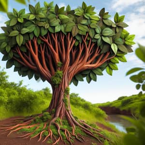 Realistic Leather Tree in Natural Environment