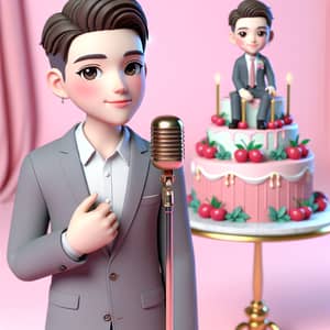 Bobby Idol: Sweet Moments with a Pink Cake