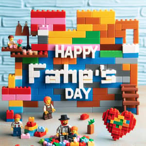 Happy Father's Day Celebration with Colorful Bricks