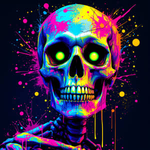 Cool Skeleton Art in Bright Colors - 4K