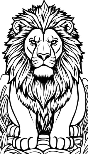 Majestic Lion Coloring Page for All Ages