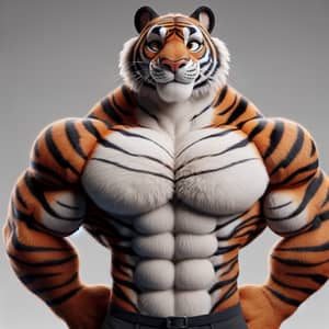 Muscular Tiger Character Exuding Strength and Security