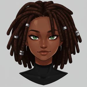 Bold Black Tomboy Anime Character Design