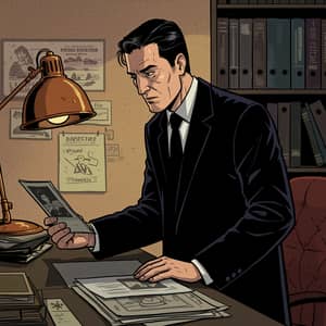 Vibrant Comic Style Detective Art