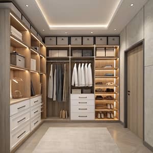 Stylish Bedroom Closet Designs with Ample Shelving