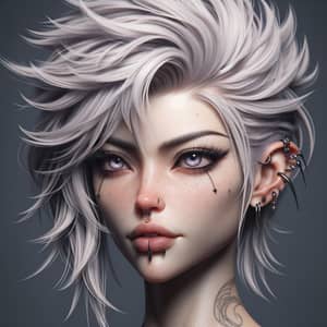 Edgy Punk Fantasy Woman Portrait