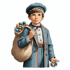 Maurice Joffo - A Bag of Marbles Character Illustration