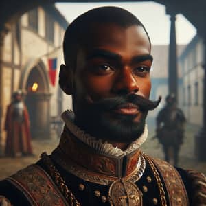 Medieval Black Duke in Traditional Noble Attire