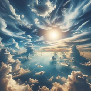 Tranquil Sky with White Clouds for Serene Atmosphere