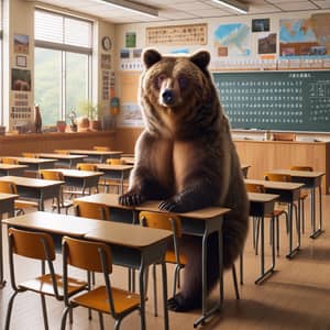 Bear Inside Classroom - Learn in Bear's Company