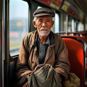 Emotional Encounter: Poor Man on Train with Bag