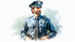 Watercolor Police Officer Art | Stylish Uniform Design