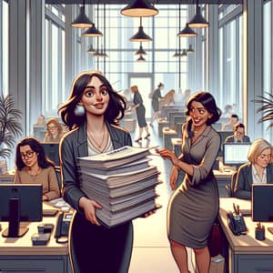 Ana's First Day at a Modern Office Animation