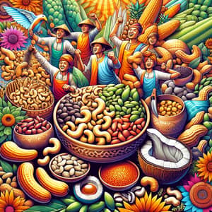 Vibrant Illustration of Indonesian Snacks | Culinary Treasures