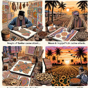 Indonesian Market Scene at Sunset: Nusantara Baklava Packaging Designs