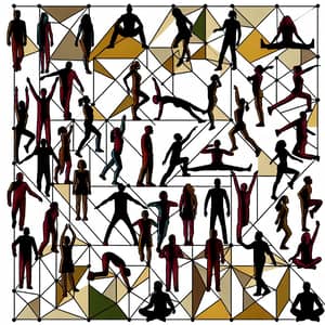 Geometric Pattern with Diverse People's Silhouettes