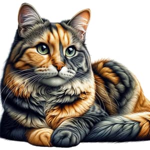 Elegant Cat with Vibrant Fur | Poised & Curious Feline