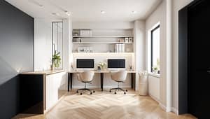 Scandinavian Home Office Ideas for Two | Modern & Minimalistic