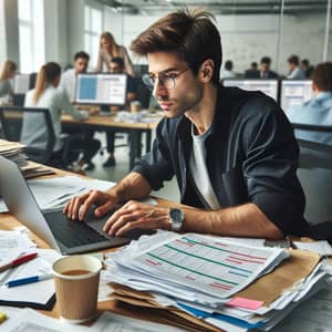 Dedicated Project Manager at Work | Team Collaboration in Busy Office