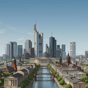 Ancient Frankfurt Skyline: Classical Architecture