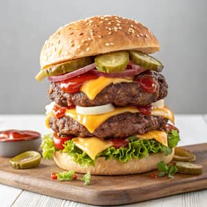 Ultimate Super Beef Burger with Toppings