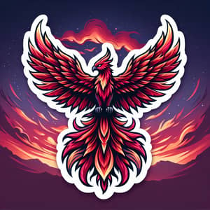 Mythical Phoenix Sticker - Majestic Firebird Design