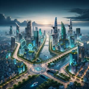 Futuristic Ho Chi Minh City: Urban Harmony & Technological Marvel