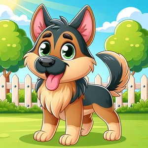 Cheerful Cartoon German Shepherd Art