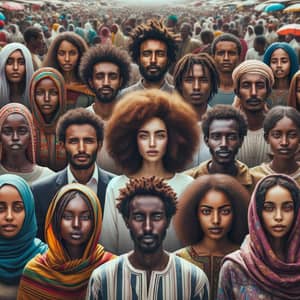 Ethiopian People in Traditional Attire at Local Market