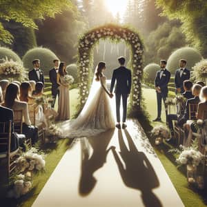 Romantic Outdoor Wedding Ceremony in Lush Garden