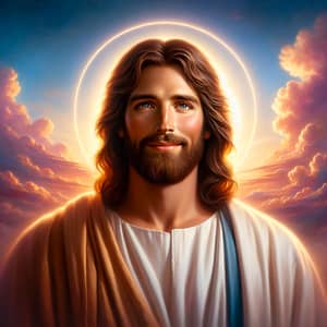 Serene Depiction of Jesus Christ with Heartwarming Smile