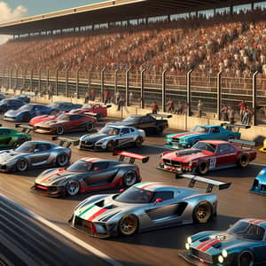 High-Performance Sports Cars at the Racetrack