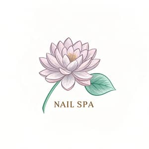 Nail Spa Logo Design with Floral Elements