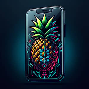 Cyberpunk Style Pineapple Logo | Futuristic Design