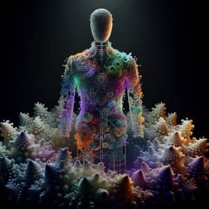 Multicolored Quantum Entanglement Mannequin in Fractal Setting