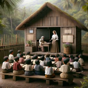 Education in 19th Century Philippines: Diverse Classroom Scene