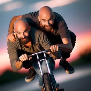 Two Bald Men on a Monocycle Adventure