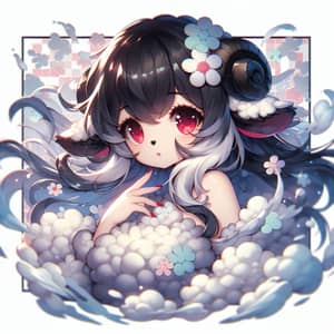 Anime Sheep Girl Illustration | Dreamy and Whimsical Art